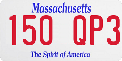 MA license plate 150QP3