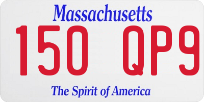 MA license plate 150QP9