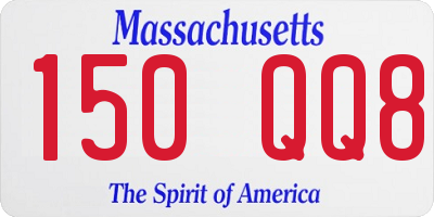 MA license plate 150QQ8