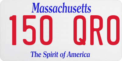 MA license plate 150QR0