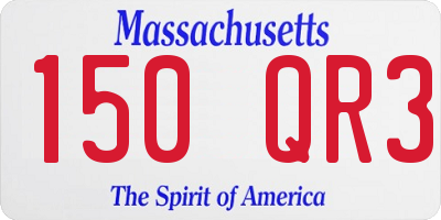 MA license plate 150QR3