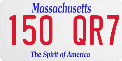 MA license plate 150QR7