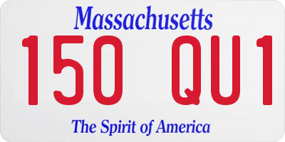 MA license plate 150QU1