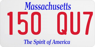 MA license plate 150QU7