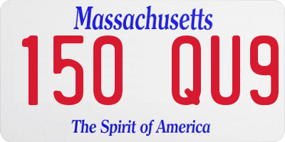MA license plate 150QU9