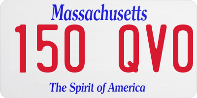 MA license plate 150QV0