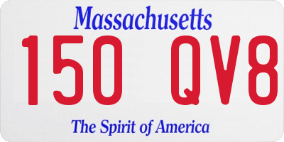 MA license plate 150QV8