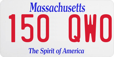 MA license plate 150QW0