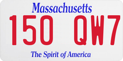 MA license plate 150QW7