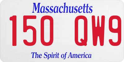 MA license plate 150QW9