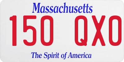 MA license plate 150QX0