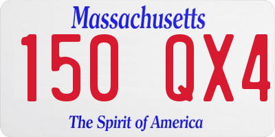 MA license plate 150QX4