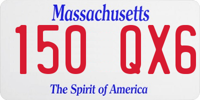 MA license plate 150QX6