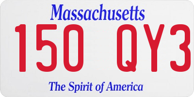 MA license plate 150QY3