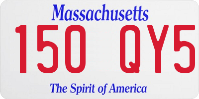 MA license plate 150QY5