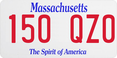 MA license plate 150QZ0