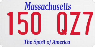 MA license plate 150QZ7
