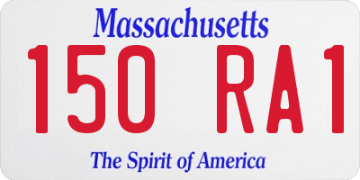MA license plate 150RA1