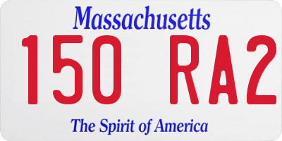 MA license plate 150RA2