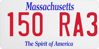 MA license plate 150RA3