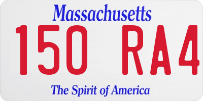 MA license plate 150RA4