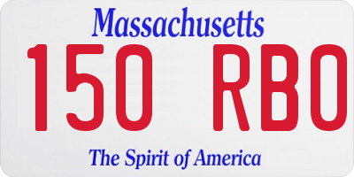 MA license plate 150RB0