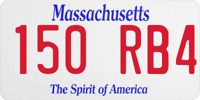 MA license plate 150RB4