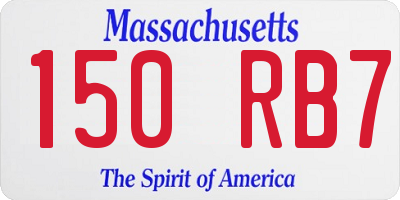 MA license plate 150RB7