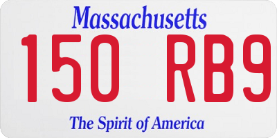 MA license plate 150RB9