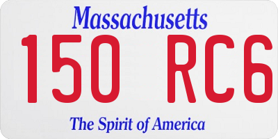 MA license plate 150RC6