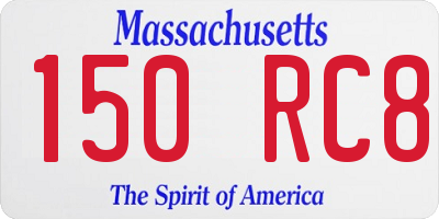 MA license plate 150RC8