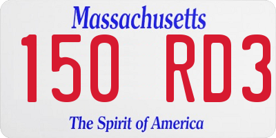 MA license plate 150RD3