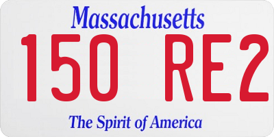 MA license plate 150RE2