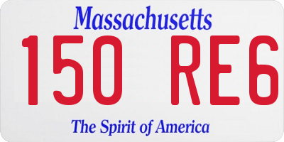 MA license plate 150RE6