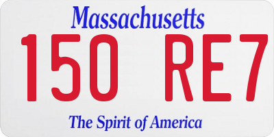 MA license plate 150RE7