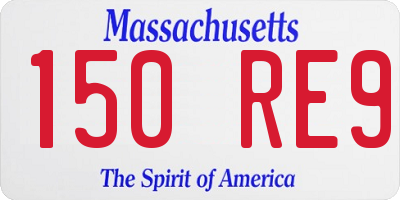 MA license plate 150RE9