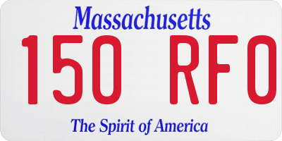 MA license plate 150RF0