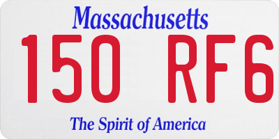 MA license plate 150RF6