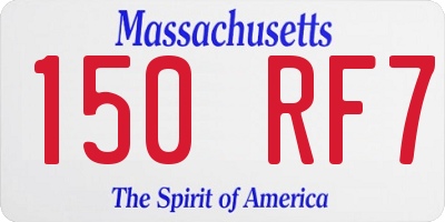 MA license plate 150RF7