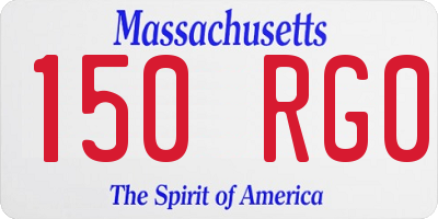 MA license plate 150RG0