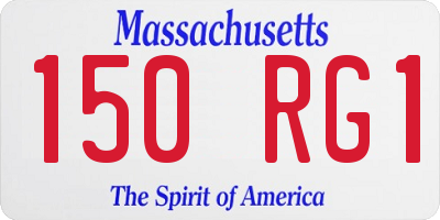 MA license plate 150RG1