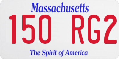 MA license plate 150RG2