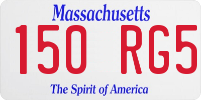 MA license plate 150RG5