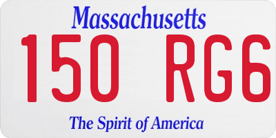 MA license plate 150RG6