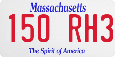 MA license plate 150RH3