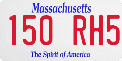 MA license plate 150RH5