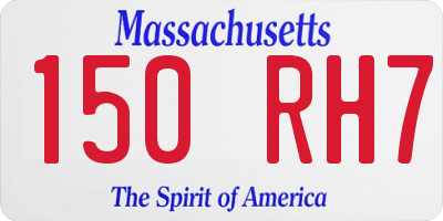 MA license plate 150RH7
