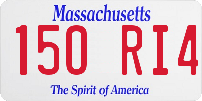 MA license plate 150RI4