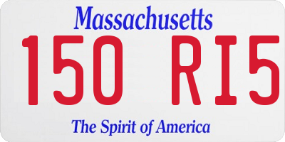 MA license plate 150RI5