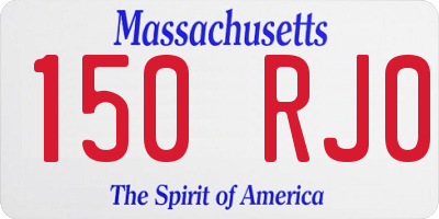 MA license plate 150RJ0